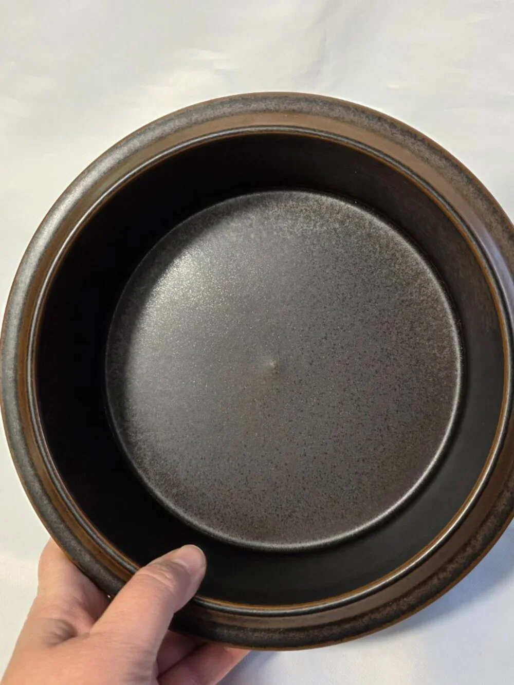 Arabia of Finland Rushka 1.5 Quart Covered Casserole Light & Dark Brown Spotted